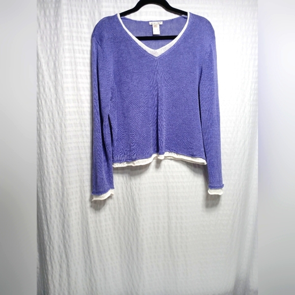 Avalin 100%Linen Long Sleeve Vneck Longsleeve Sweater. Size M - Picture 1 of 7